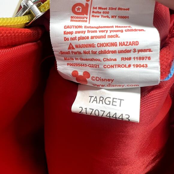 Disney Mini Backpack Book bag Lunch Bag Toddler Mickey Mouse Ears Red Green - Picture 7 of 12